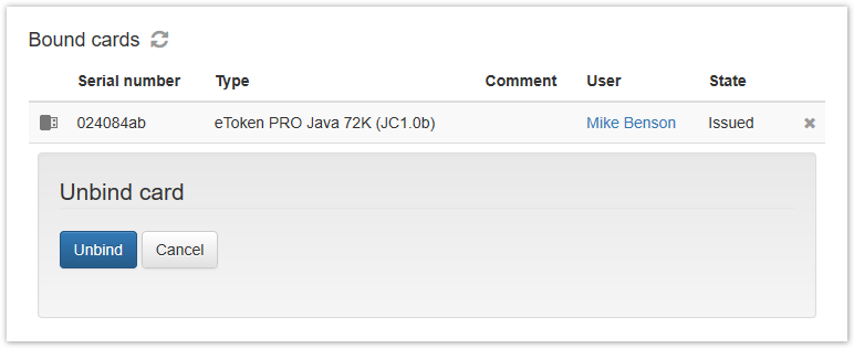 Axidian CertiFlow Documentation > Smart card binding > unbindcard.png