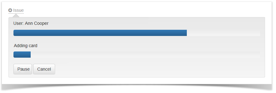 Axidian CertiFlow Documentation > Smart card bulk issue > cardbulkissueprogress.png