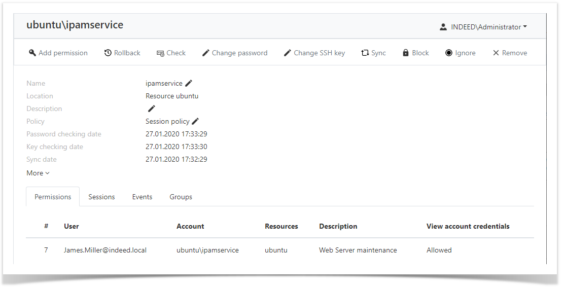 Indeed Privileged Access Manager 2.0 EN Documentation > Accounts > AccountProfile.png