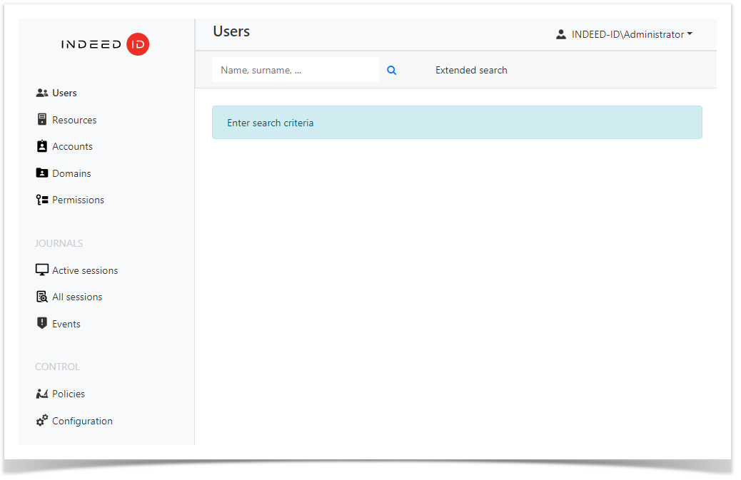 Indeed Privileged Access Manager 2.1 EN Documentation > Administration > adminConsole11.png