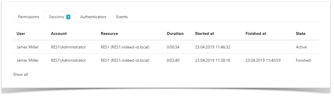 Indeed Privileged Access Manager 2.2 Documentation > Users > Sessions.png