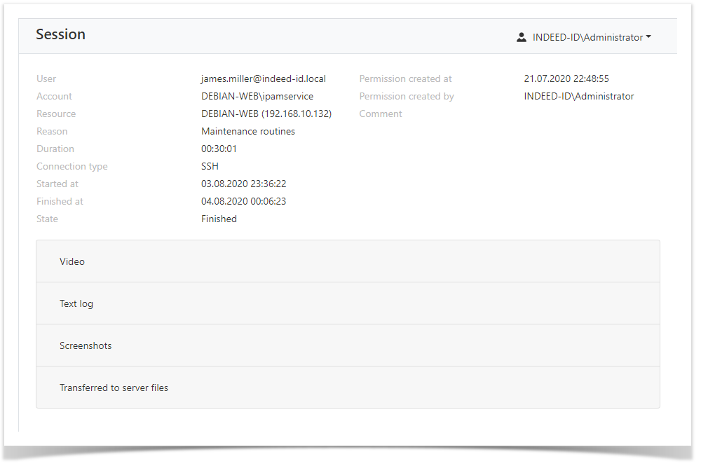 Indeed Privileged Access Manager 2.2 Documentation > All sessions > LogSessionProfile.png